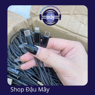 Cáp sạc 3 đầu dây dù Cáp 3 đầu sạc nhanh