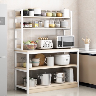 [Gỗ chống mối, nước] Tủ bếp gỗ 5 tầng sang trọng 80/100/120cm - Kệ để Lò Vi sóng, Kệ đựng đồ đa năng - Thép không gỉ