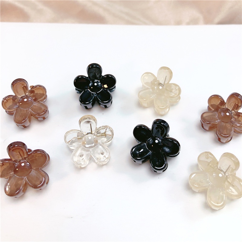 Kẹp Tóc Hình Hoa Màu Trơn Ngọt Ngào Dễ Thương