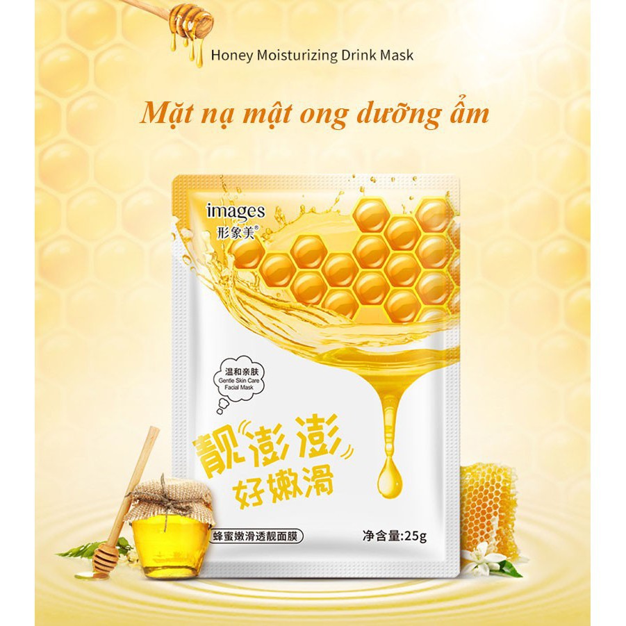 Combo 20 mặt nạ giấy dưỡng trắng da Images mix lô hội, việt quất, mật ong mask nội địa Trung Golmon