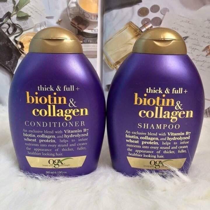 Dầu gội và dầu xả Biotin &amp; collagen OGX của Mỹ (Hàng chính hãng đủ size)