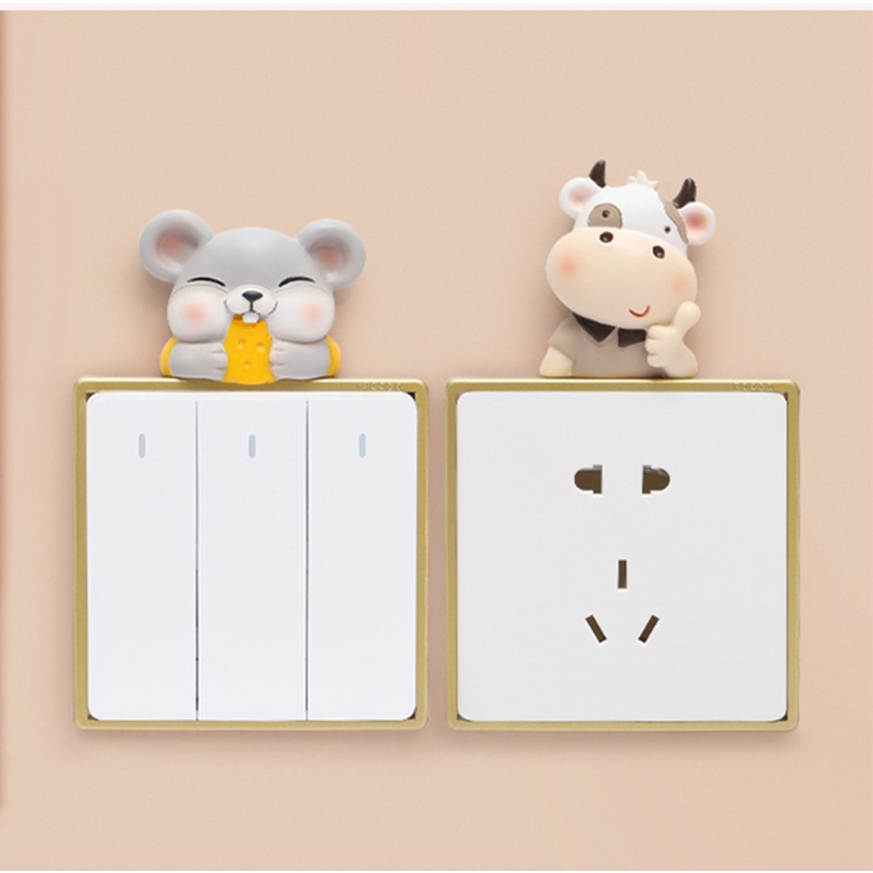 Miếng Dán Trang Trí Công Tắc Hình Động Vật Hoạt Hình 3D Dễ Thương