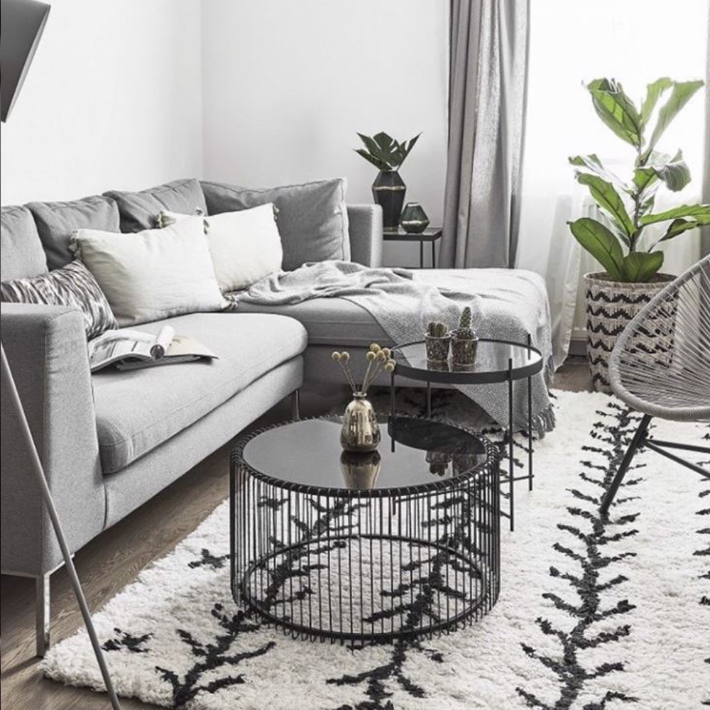 Bàn trà sofa phòng khách IBIE Fano mặt tròn, chân sắt sơn tĩnh điện, tùy chọn màu sắc, mặt bàn
