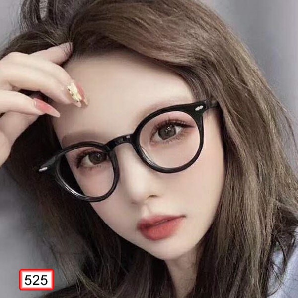 Mắt Kính Gọng Cận Form Tròn 525 Vạch Trendy Dễ Thương Siêu Hot - Hazo