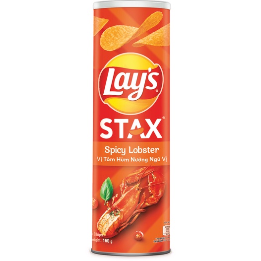 Combo 2 Bánh snack khoai tây miếng Lay's Stax hộp 160g Mix vị: Tôm hùm nướng ngũ vị và Kem chua hành