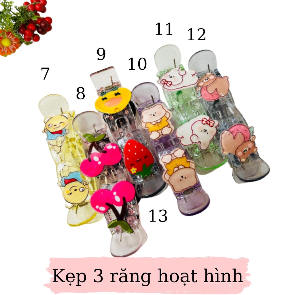 [Hình thật] Kẹp tóc càng cua 3 răng 3D cao cấp honey nhiều hình dễ thương K3R - Kẹp càng cua hoạt hình