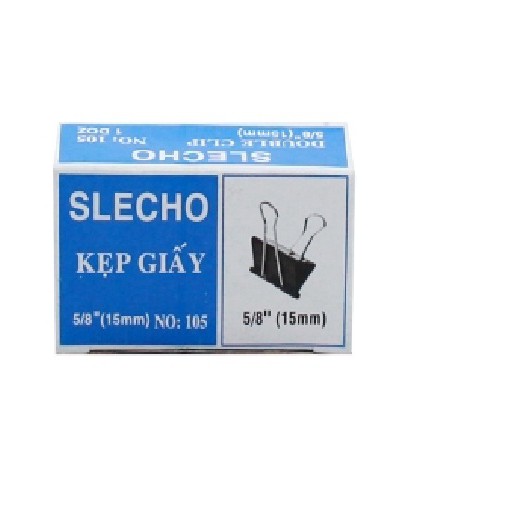 01 hộp kẹp bướm, kẹp giấy slecho 15mm, 19mm hoặc 25mm