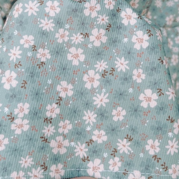 Váy cho bé gái đầm nhung in họa tiết hoa xanh dáng xòe babydoll 2 tầng dày dặn từ 8-32kg
