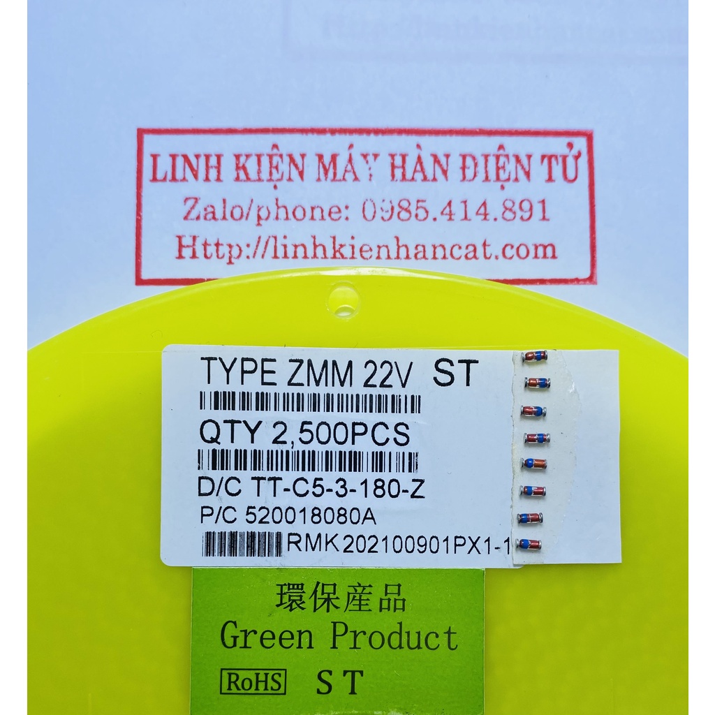 [ Gói 100 Con ] Diot Zenner 22V SMD Kiểu 1206 1/2W
