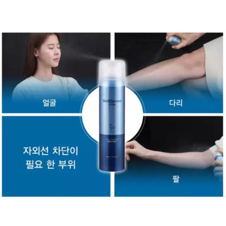 XỊT CHỐNG NẮNG MÁT LẠNH  WELLDERMA HÀN QUỐC (chính hãng)