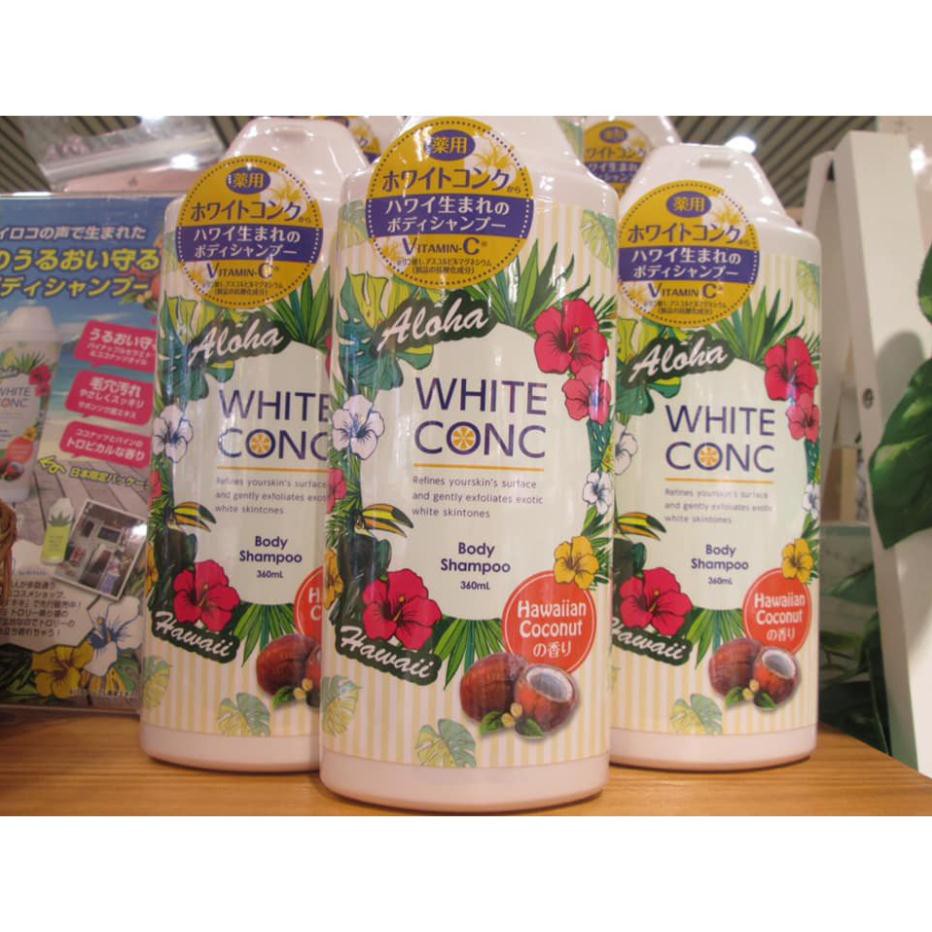 [CAM KẾT CHUẨN NHẬT] Sữa tắm dưỡng trắng da White Conc Body Vitamin C 360ml bản có hoa