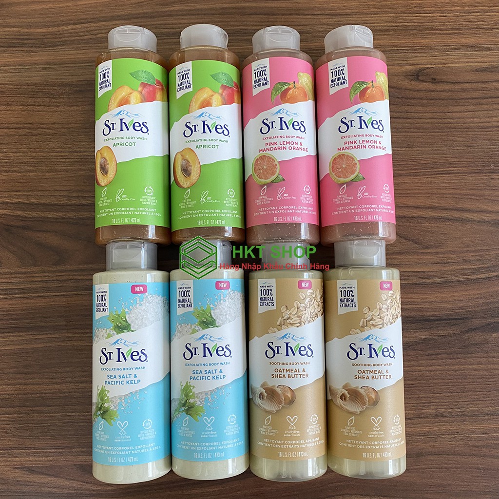 [USA] Sữa tắm tẩy tế bào chết St.Ives 473ml - HKT Shop