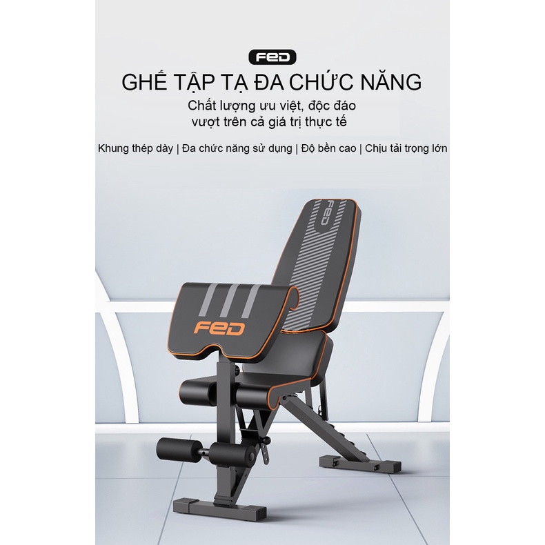 Ghế Tập Tạ Điều Chỉnh Đa Năng FED-XM0117 (Thép carbon dày 1.2mm)