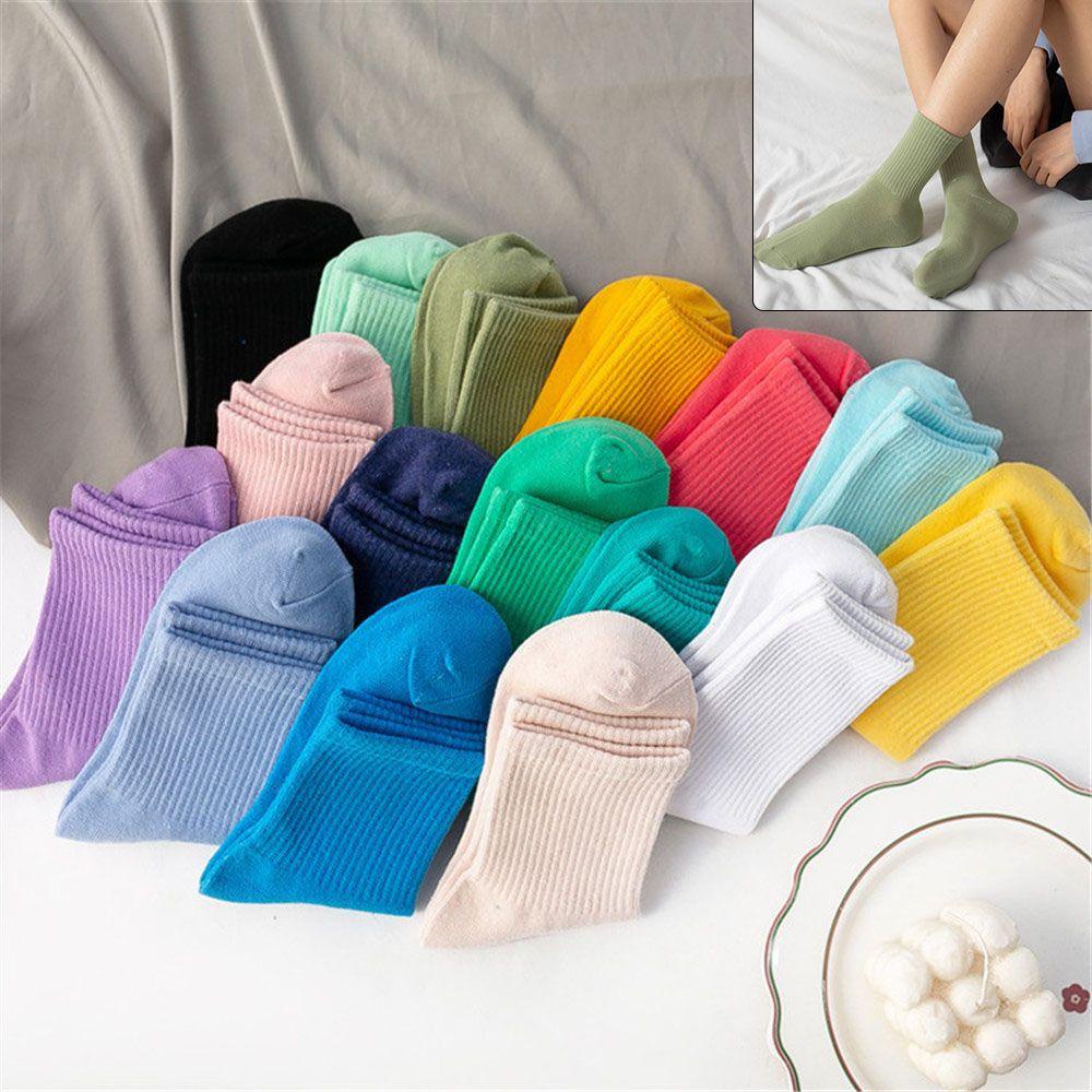 Vớ Cotton Màu Sắc Đơn Giản Thoải Mái Dành Cho Nữ