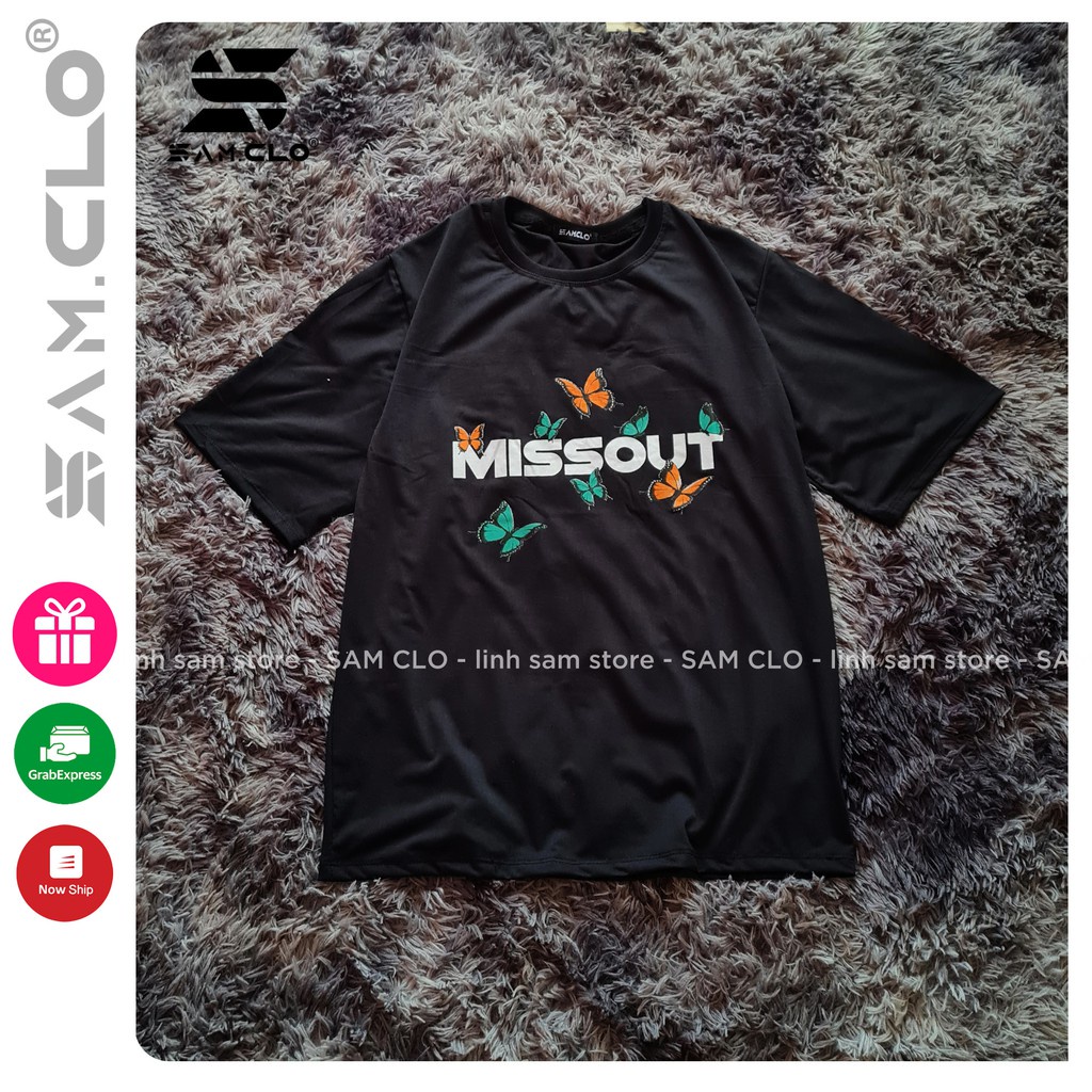 Áo phông tay lỡ nữ SAM CLO freesize thun form rộng dáng Unisex - mặc cặp, nhóm, lớp in hình BƯỚM MISSOUT BUTTERFLY