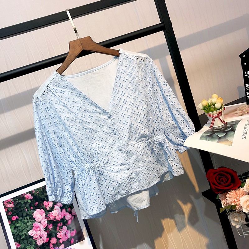 Áo kiểu tiểu thư bo eo - Hình thật ở cuối | BigBuy360 - bigbuy360.vn