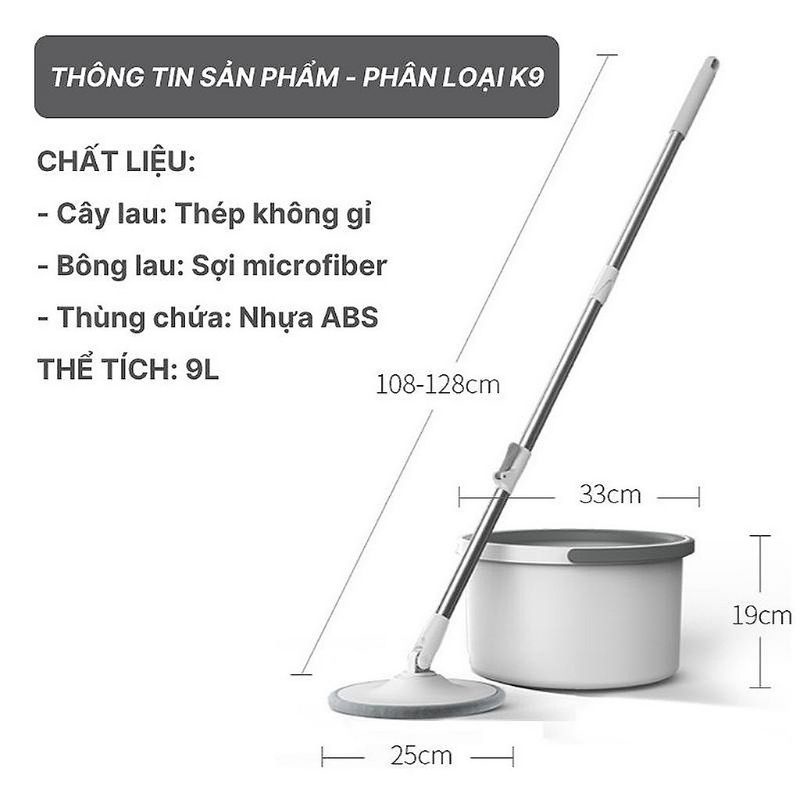 Bộ lau nhà tách nước bẩn thông minh thế hệ mới K9 Misy Home