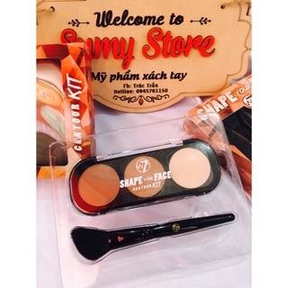 Phấn tạo khối 3 ô W7 shape your face contour kit