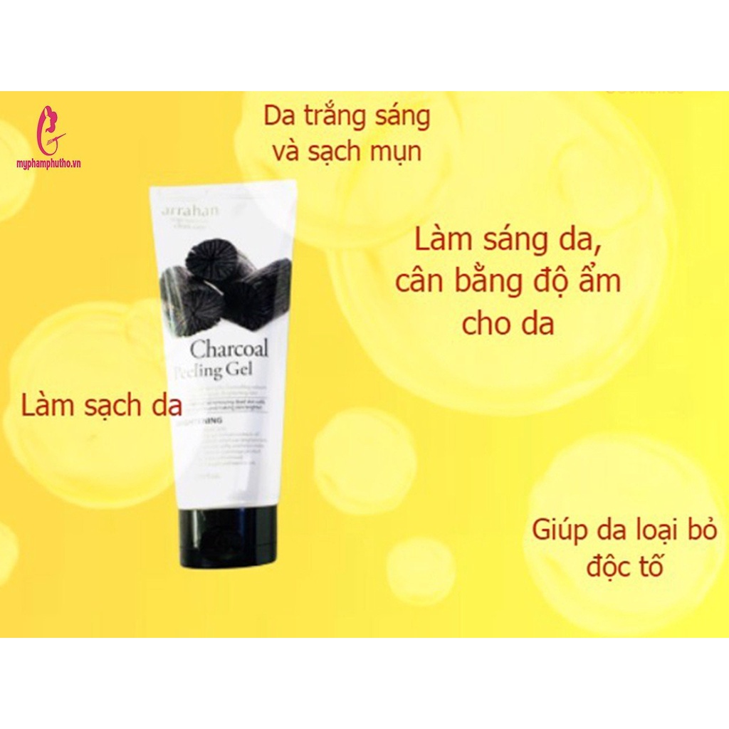 Gel tẩy da chết, tẩy tế bào chết Arrahan Than Hoạt Tính Charcoal Peeling Gel 180ml