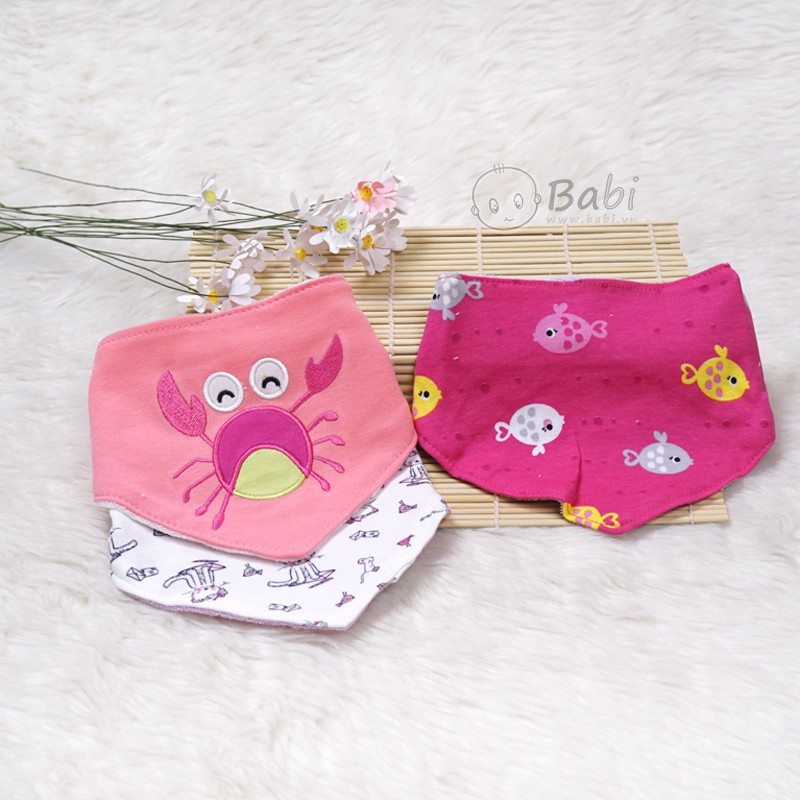 Set 3 khăn yếm họa tiết đáng yêu cho bé