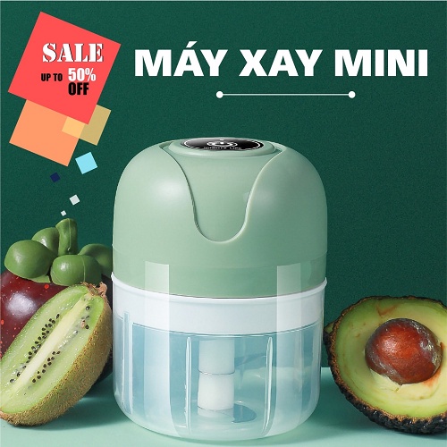 Máy Xay Tỏi Ớt Đa Năng Sạc Pin Thể Tích 250ml - Máy Xay Mini Cầm Tay mẫu mới Siêu Bền Có Tặng Kèm Cổng Sạc Usb