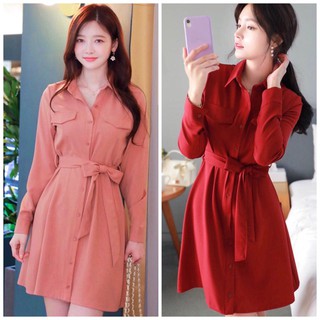 Đầm váy freesize sm túi hộp tay dài 2 màu