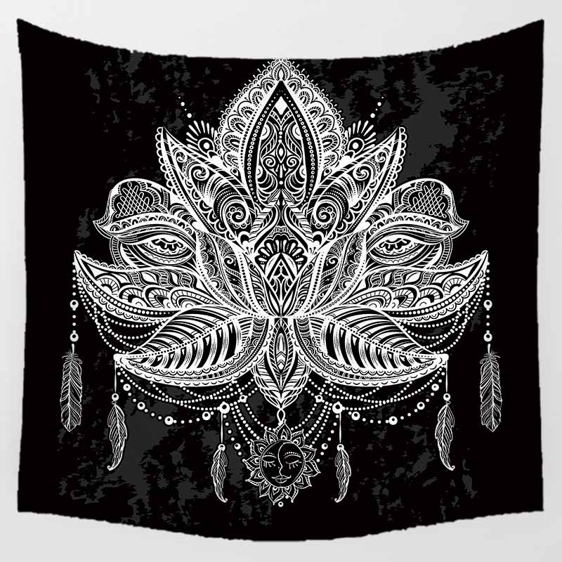 Bán Chạy Thảm Treo Tường Trang Trí Hình Mặt Trăng / Voi / Hoa Sen / Mặt Trăng mandala Nghệ Thuật