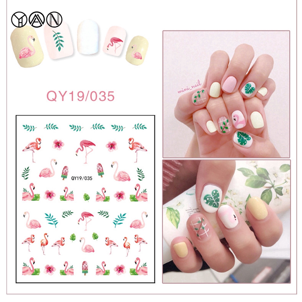 [Hàng mới về] Miếng dán móng tay họa tiết lá cây mới mẻ xinh xắn chống nước