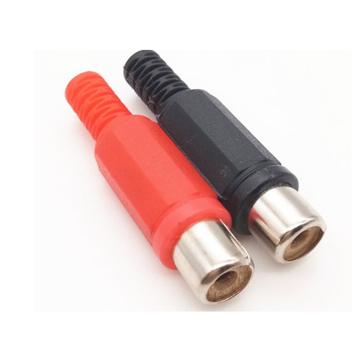 1 cặp Jack RCA hoa sen cái 2 màu đỏ đen