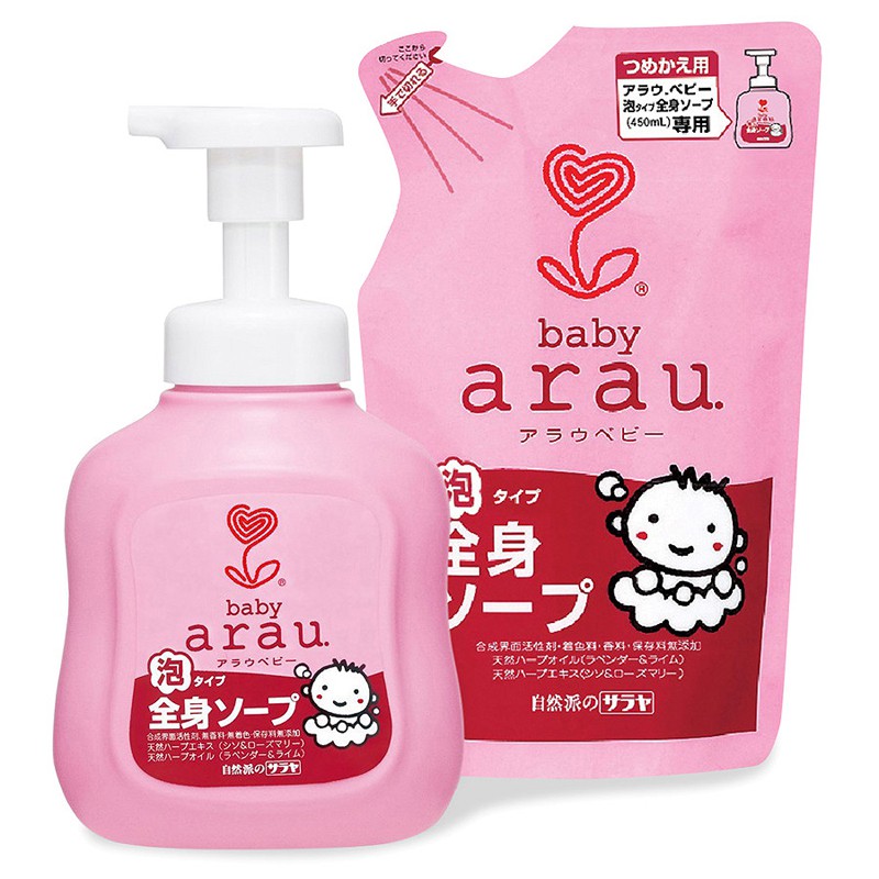 set sữa tắm Araubaby chai 450ml + túi 400ml0