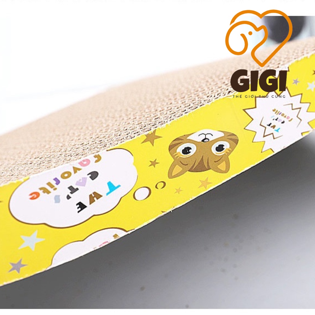 Bàn cào móng mèo lượn sóng kèm canip làm bằng chất liệu cartong phụ kiện cho thú cưng sạch móng  - GiGi Pet Shop