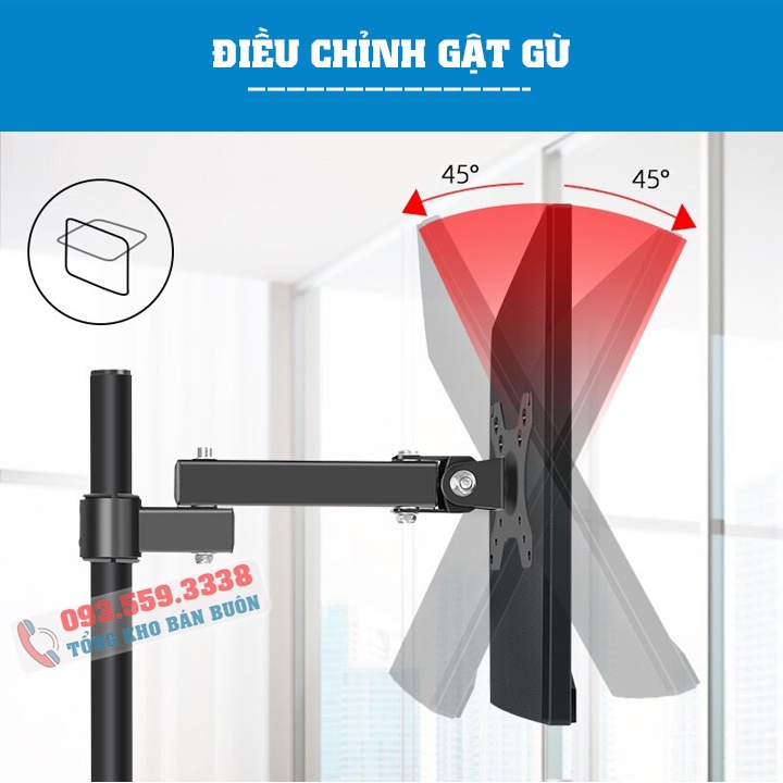 Giá Treo Màn Hình 17 - 32 Inch XL03 / HW-701 / ErgoTek EZ1 Tải Trọng 6 - 8 Kg - Lắp Đặt Kẹp Bàn [ Rẻ Hơn NB F80 ]