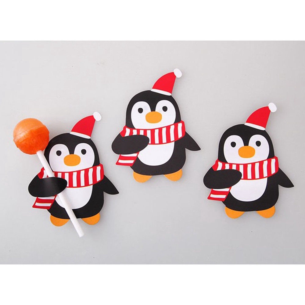 Set 50 miếng giấy dành cho gắn trang trí kẹo mút phong cách Giáng Sinh