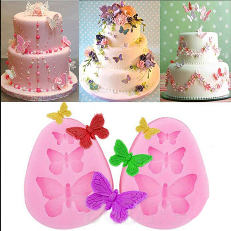 Khuôn silicon tạo hình cánh bướm 3D đẹp mắt để trang trí bánh
