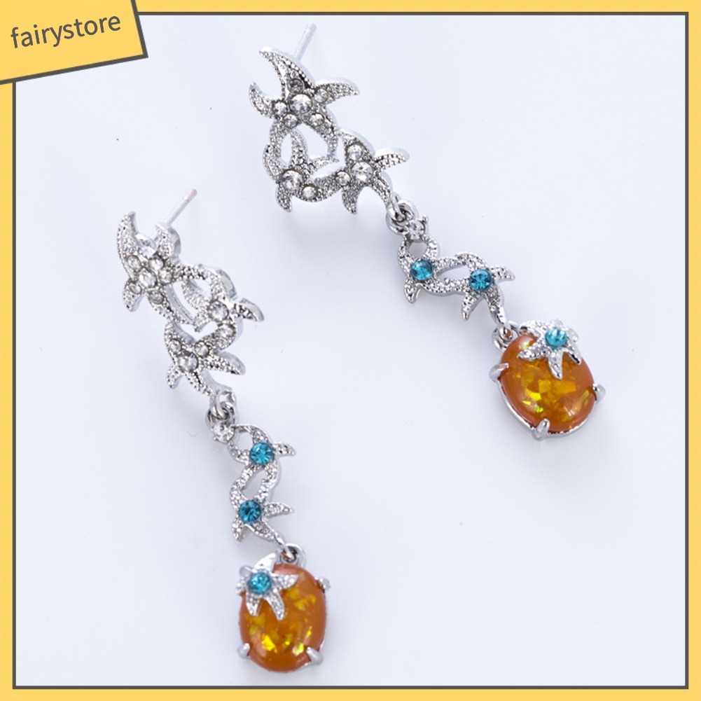 Khuyên Tai Hình Sao Biển Đính Đá Opal Nhân Tạo Thời Trang Dành Cho Nữ