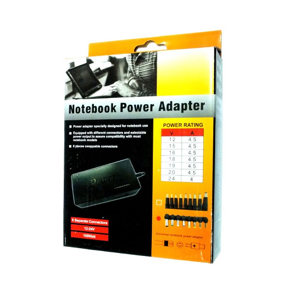 Sạc đa năng 96W ZH 4096 - 8 đầu thay đổi được 12 V/15V / 16V / 18V / 19V / 20V / 24V ( không xài được đầu Dell và HP lớn