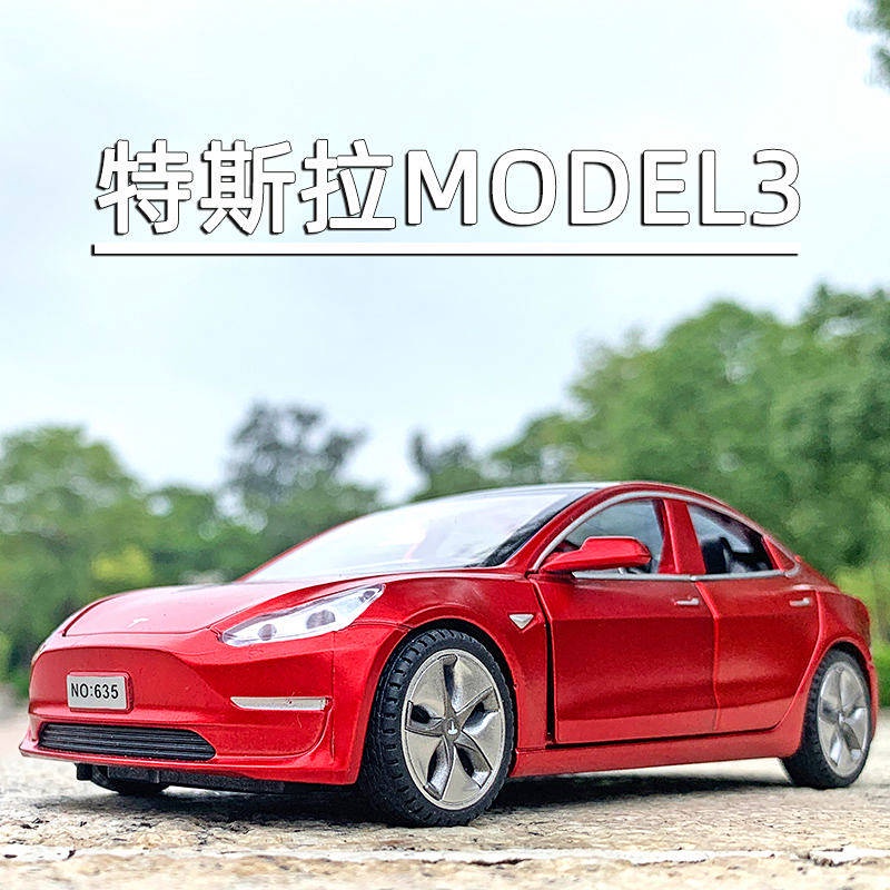 Tesla Modelx3 Alloy Car Model Bugatti Sound and Light Warrior Six-Door Gull Wing Door Eating Chicken Same Style car accessories 4NzH
