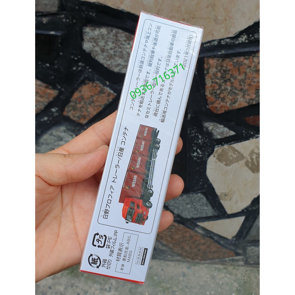 Mô hình xe tải chở hàng  to mica Nhật Bản Hino Profia Trailer Nissan CONTAINER No144