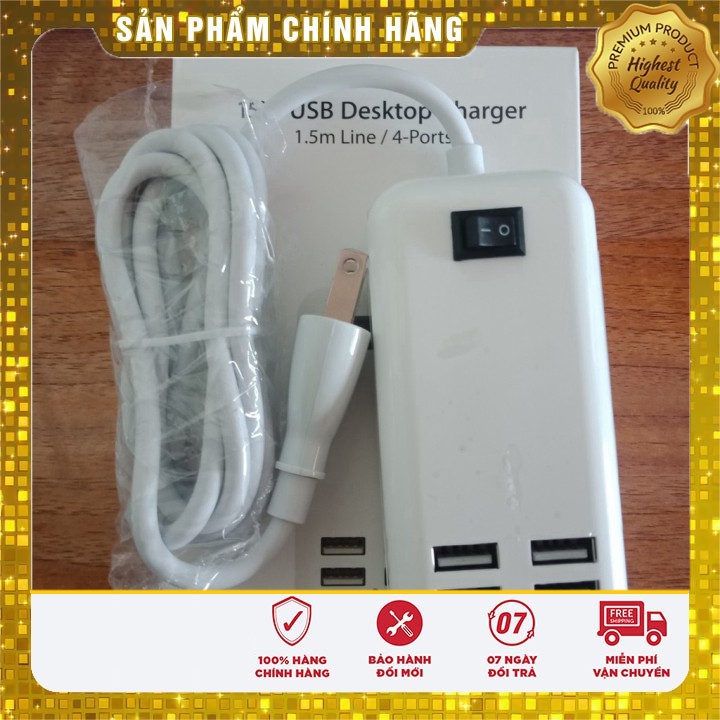 Ổ cắm điện có 4 cổng USB sạc điện thoại 15W