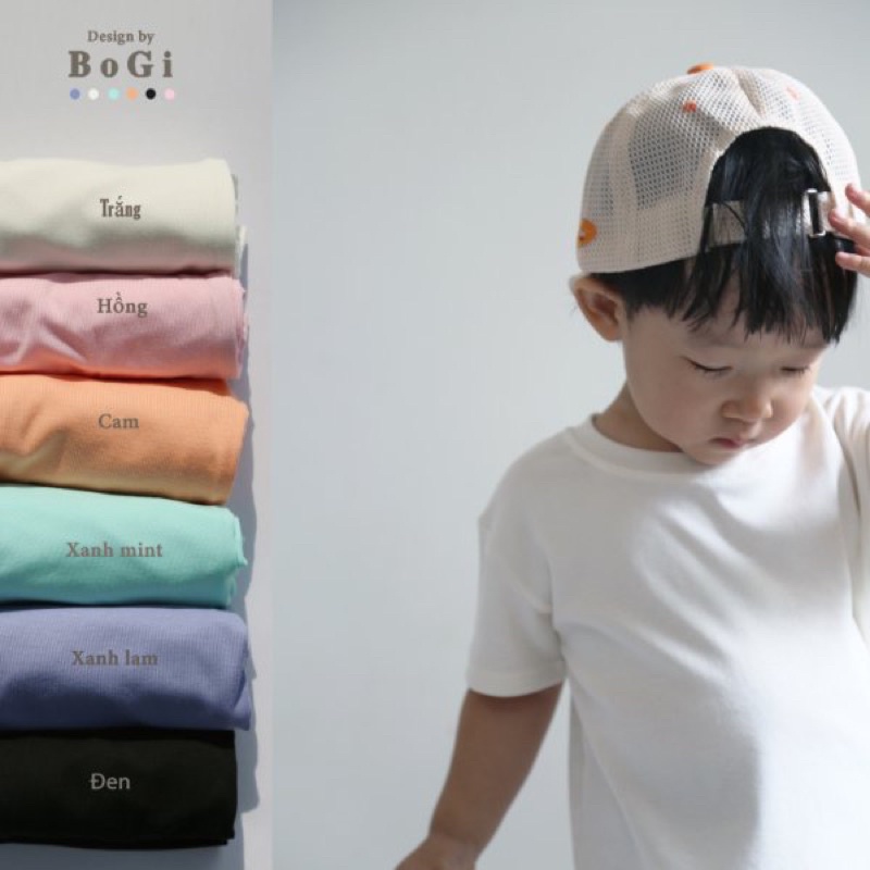 Áo thun cotton trơn cho bé trai bé gái dáng basic loại cao cấp