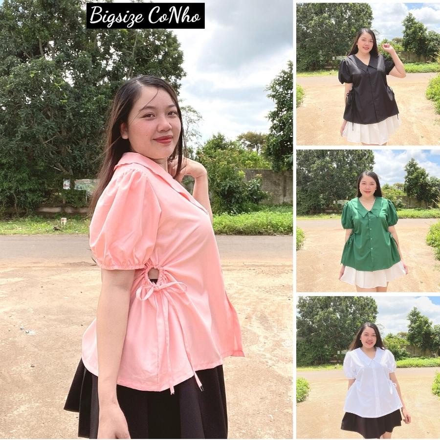 Áo sơ mi babydoll bigsize nữ bo khoét eo che bụng SM3