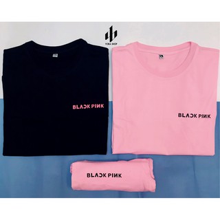 Áo thun unisex in chữ đơn giản màu đen hồng đủ size