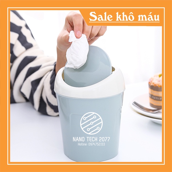 [HNSP51]Thùng rác mini để bàn nắp lật Nanotech2077💝⭐[SIÊU SALE][SIÊU TIỆN]✨⚡Thùng rác nhỏ gọn siêu tiện dụng