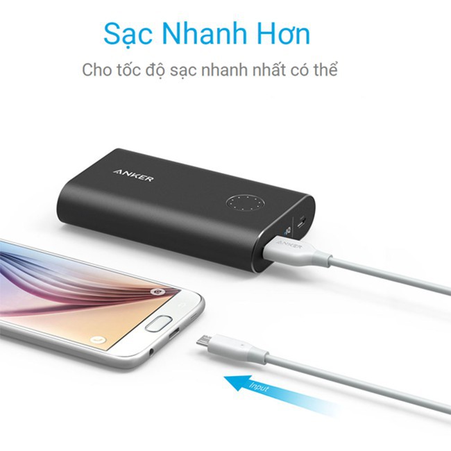 Cáp Micro USB Anker bọc nylon 0.9m Sạc Nhanh