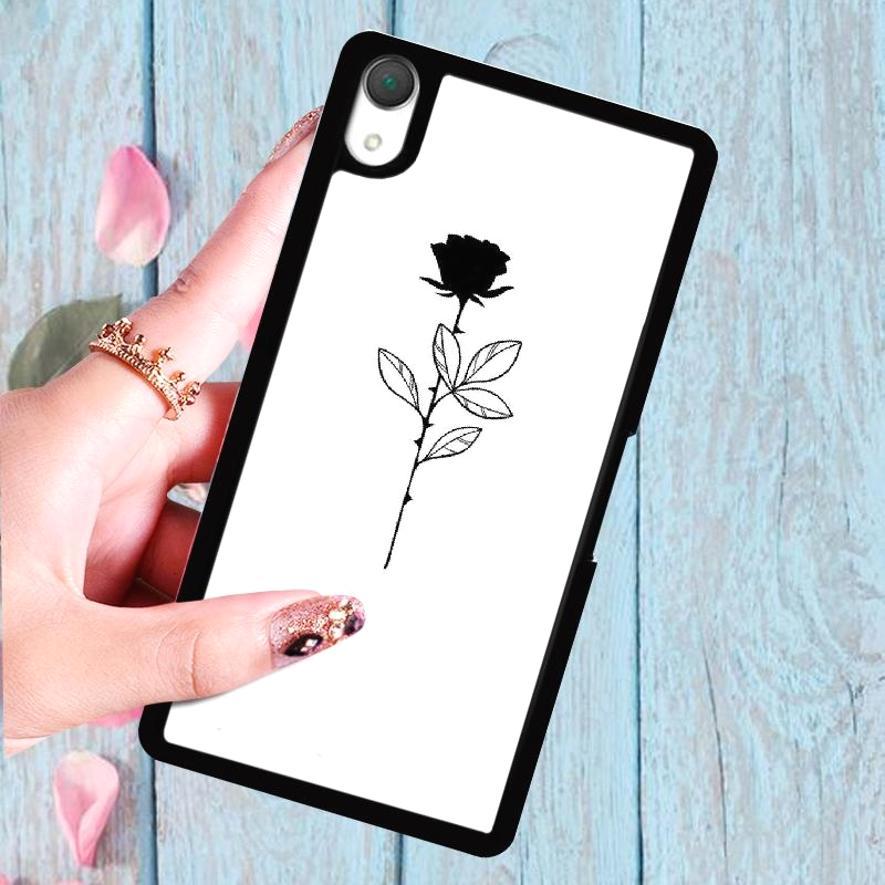 Ốp điện thoại in hình vẽ hoa hồng đen dành cho Sony Xperia X/Z3/XZ3/Z2/XZ/XZ1/XZ2/XA/XA1/XA1Ultra/XA2/XA2Ultra/Z5