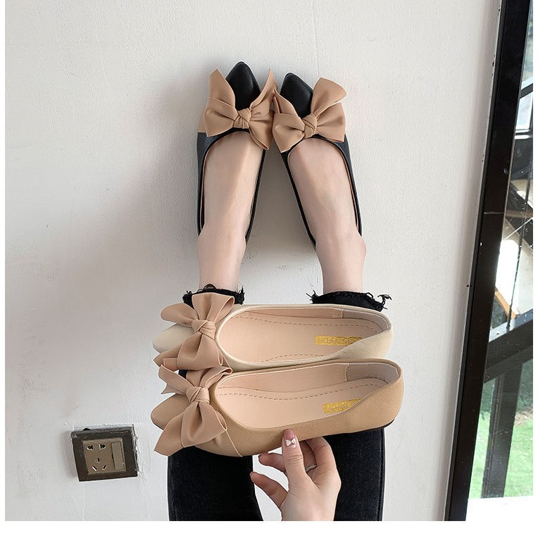 Women's shoes versatile shallow bow gentle trend Korean casual women's shoes shoes single shoes | BigBuy360 - bigbuy360.vn