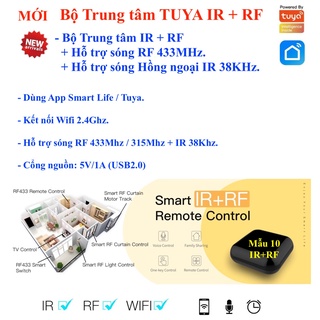 Bộ trung tâm/ Bộ tiếp sóng Tuya Hub/ Gateway Zigbee 3.0, Bluetooth, Wifi, LAN, Repeater, IR, RF, HomeKit -