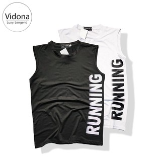 ÁO BA LỖ NAM, VẢI THUN LẠNH 4 CHIỀU - DẬP LOGO RUNNING