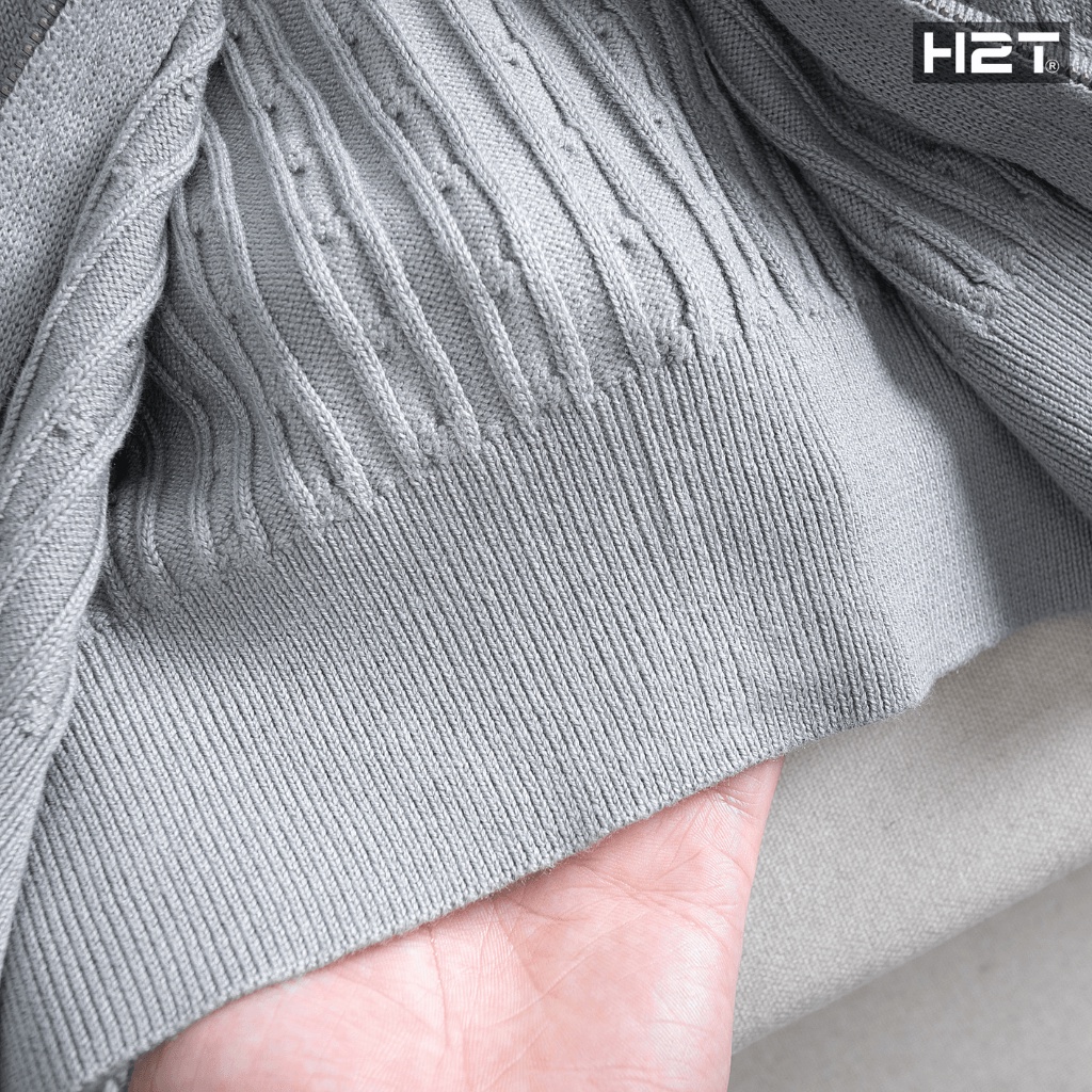 Áo Khoác Len Nam H2T Sweater Mix, Thiết Kế Slimfit Ôm Người Tôn Dáng, Nền Vải Bện Hoa Văn Tinh Tế, Khóa Kim Loại 0923