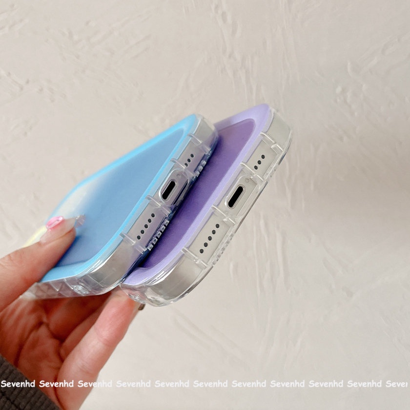 Ốp Điện Thoại Dẻo Màu Gradient Họa Tiết Quái Vật Nhỏ Dễ Thương Cho iPhone 13 12 11 Pro Max Xs Max
